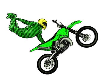 Extreme Motocross Racing Embroidery Design