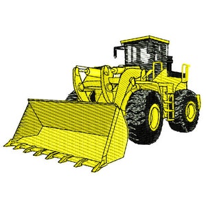 Construction Wheel Loader Embroidery Design