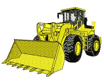 Construction Wheel Loader Embroidery Design