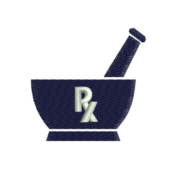 Pharmacy Mortar Pestle Pharmacist Symbol Embroidery Design