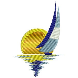 Sailboat Sailing Boat Embroidery Design