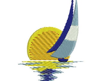 Sailboat Sailing Boat Embroidery Design