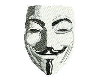 Anonymous Guy Fawkes Mask Embroidery Design