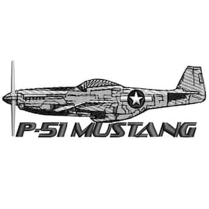 P-51 Mustang Fighter Plane Embroidery Design