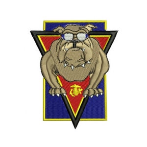 USMC Marines Bulldog Logo Embroidery Design