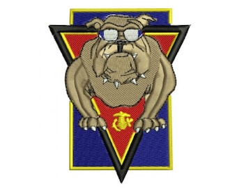 USMC Marines Bulldog Logo Embroidery Design