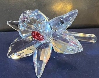 Vintage-swarovski-orchid-pink-flower-crystal-clear-figurine