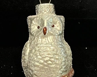 Vintage Set of 5 Glass Owl Baubles balls christmas Tree ornaments