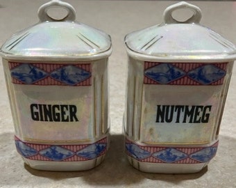 Lenox Spice Village Herb Storage Jars Victorian Houses Cottage