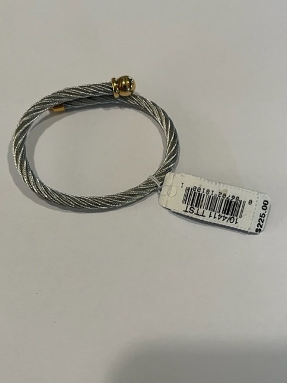 Anne Klein celtic style cable bangle bracelet sil… - image 3