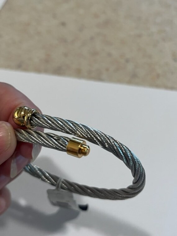 Anne Klein celtic style cable bangle bracelet sil… - image 2