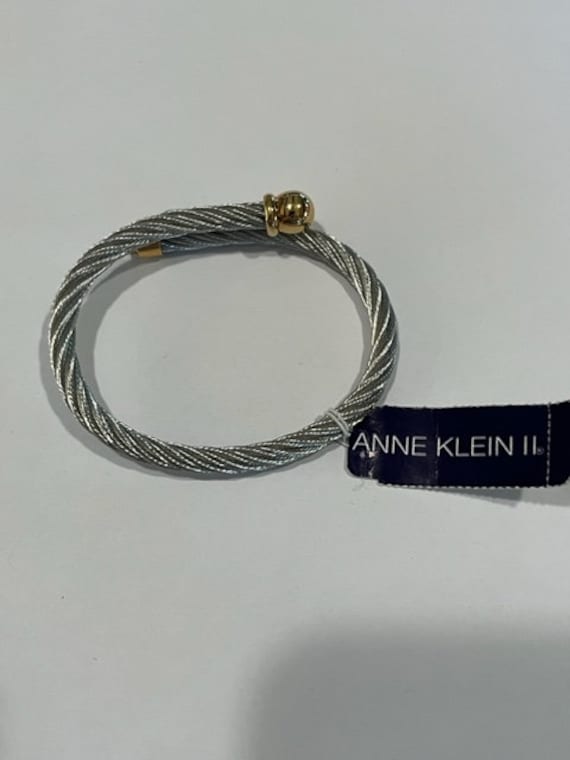 Anne Klein celtic style cable bangle bracelet sil… - image 1