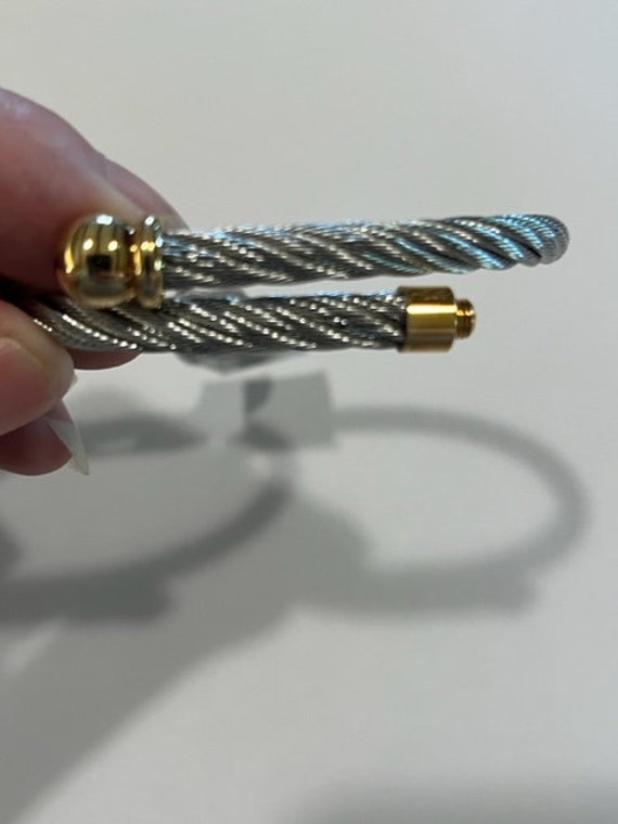 Anne Klein celtic style cable bangle bracelet sil… - image 6