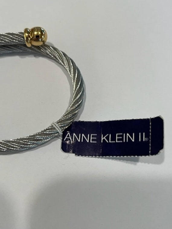 Anne Klein celtic style cable bangle bracelet sil… - image 4