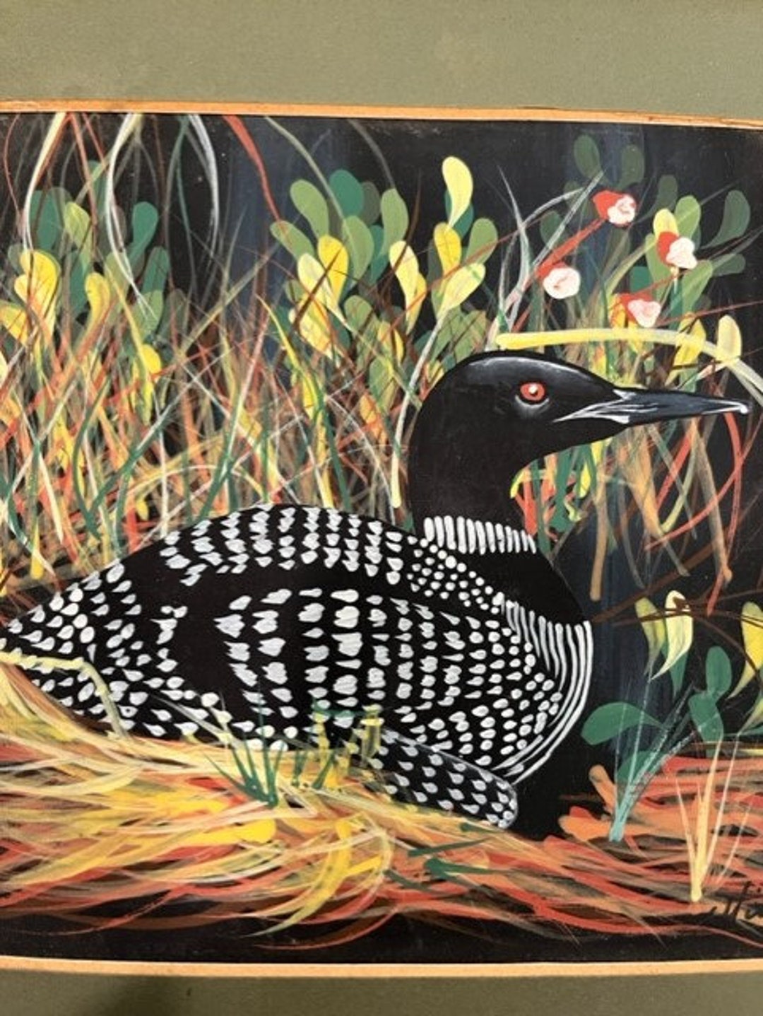 Loon Original Art Work Signed by Artist Acrylic Painting Vintage - Etsy