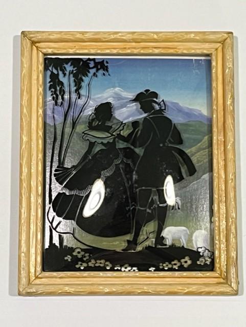 置物 ART VINTAGE - vintage galss Vintage Reverse Convex Glass Paintings - Etsy