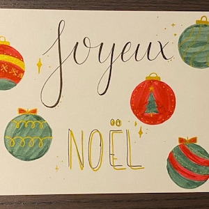 Carte Noël Boules de Noël