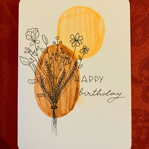 Carte de voeux bouquet de fleur