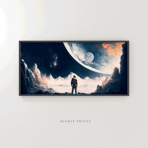 Scifi, Astronaut on Alien Planet , Wall Decor Print