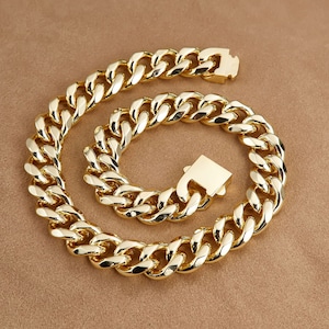 Chunky Curb Link Choker Necklace - 18k Gold Plated Choker Chain - Waterproof Gold Necklace - Miami Cuban Choker Chain Women