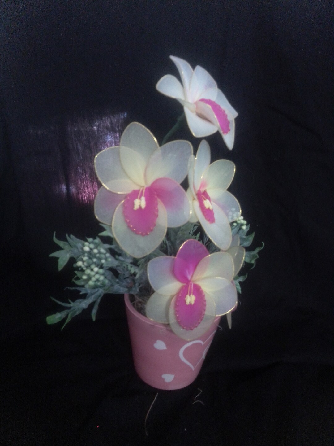 Rare Nylon Orchid Made With Nylon Wire String Floral Tape Etsy