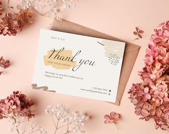 Business Thank You Card Template, Editable Business Thank You Card Thanks For Your Purchase Card, Printable Thank You Package Insert