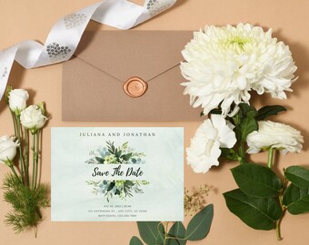 Save the Date Wedding Invitation Template | Editable Minimalist save the date | Modern Wedding Invite | Printable Wedding Invitation | PDF