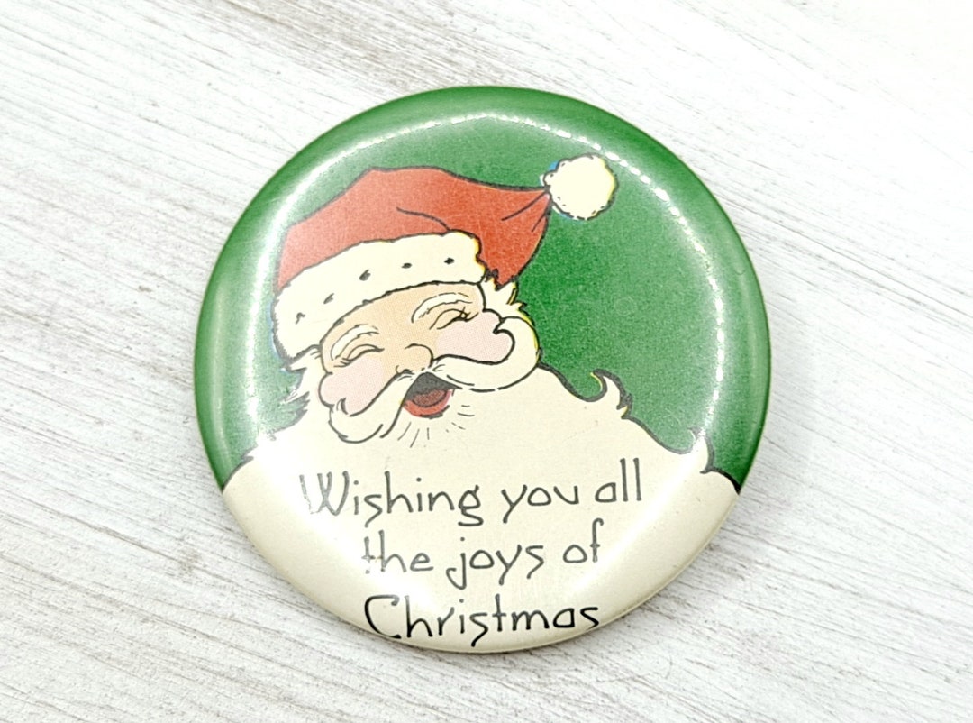 Vintage Santa Claus Christmas Button Pin: Festive Holiday Accessory - Etsy