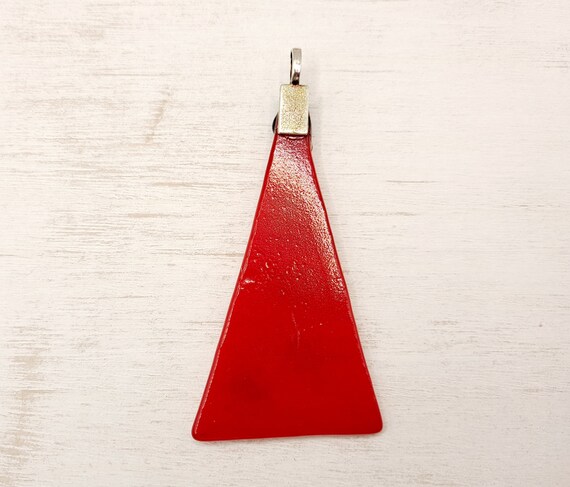 Eccentric Vintage Art Glass Red Christmas Tree Or… - image 7