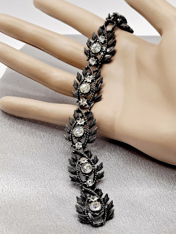Vintage Designer Coro Rhinestone Link Bracelet - … - image 5