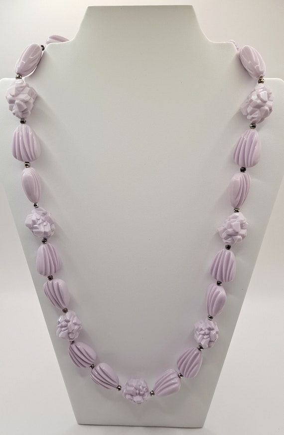 Vintage Chunky Pastel Purple Bead Necklace