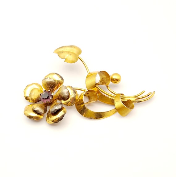 Vintage Gold Wash Sterling Silver Floral & Ribbon… - image 3