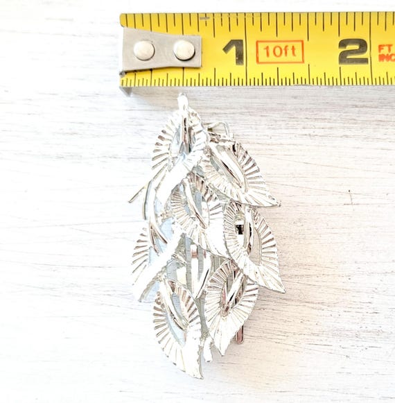 Vintage Silvertone Leaf Hair Clip: Mid Century Foliage Comb  display picture 2