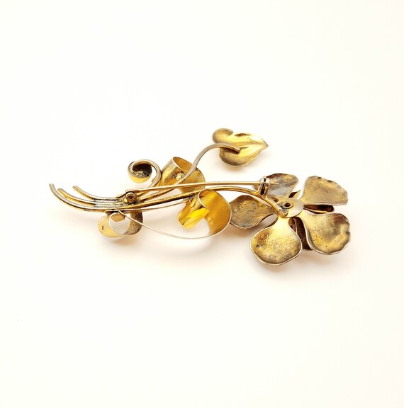 Vintage Gold Wash Sterling Silver Floral & Ribbon… - image 7