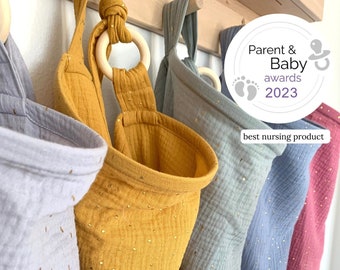 Voedingshoes voor baby's die borstvoeding geven en afkolven | Mousseline Double Gauze Katoen | Borstvoedingsschort Sjaal Ademend Draad Gouden stip