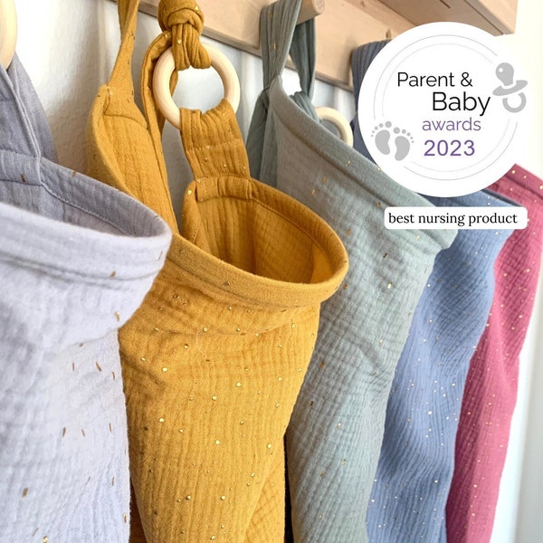 Voedingshoes voor baby's die borstvoeding geven en afkolven | Mousseline Double Gauze Katoen | Borstvoedingsschort Sjaal Ademend Draad Gouden stip
