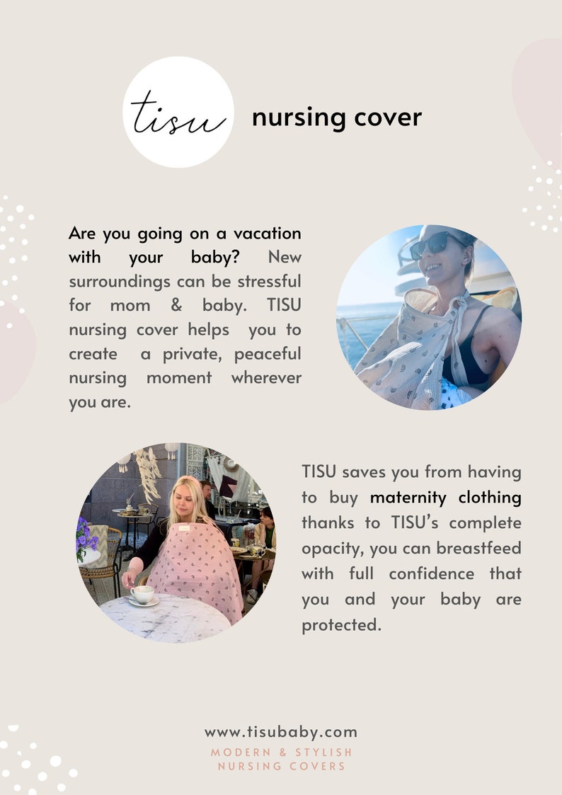 Nursing Cover for Baby Breastfeeding & Pumping Muslin Double Gauze Cotton Breast Feeding Apron Shawl Breathable Wire Storage Pouch Oat image 9