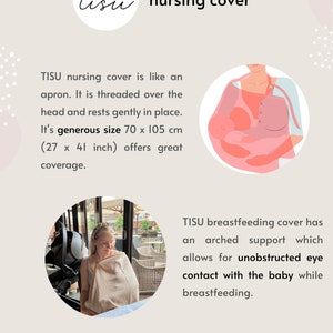 Nursing Cover for Baby Breastfeeding & Pumping Muslin Double Gauze Cotton Breast Feeding Apron Shawl Breathable Wire Sand image 9