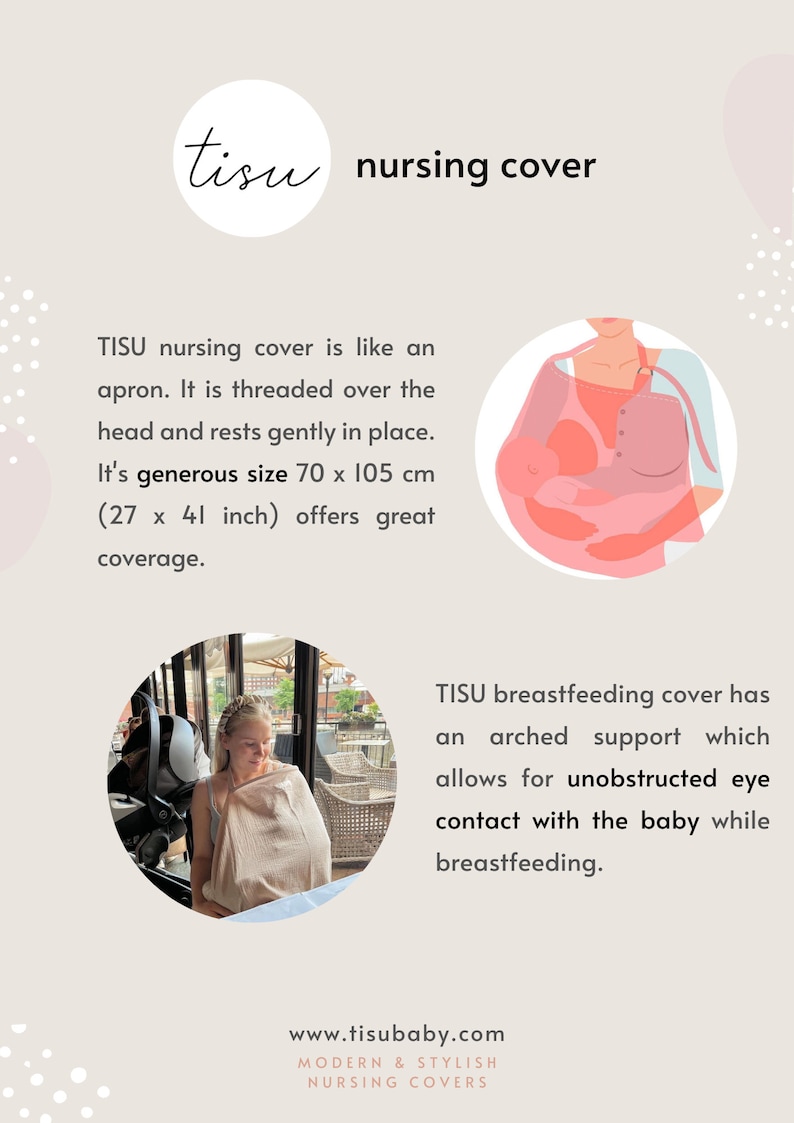 Nursing Cover for Baby Breastfeeding & Pumping Muslin Double Gauze Cotton Breast Feeding Apron Shawl Breathable Wire Sand image 9