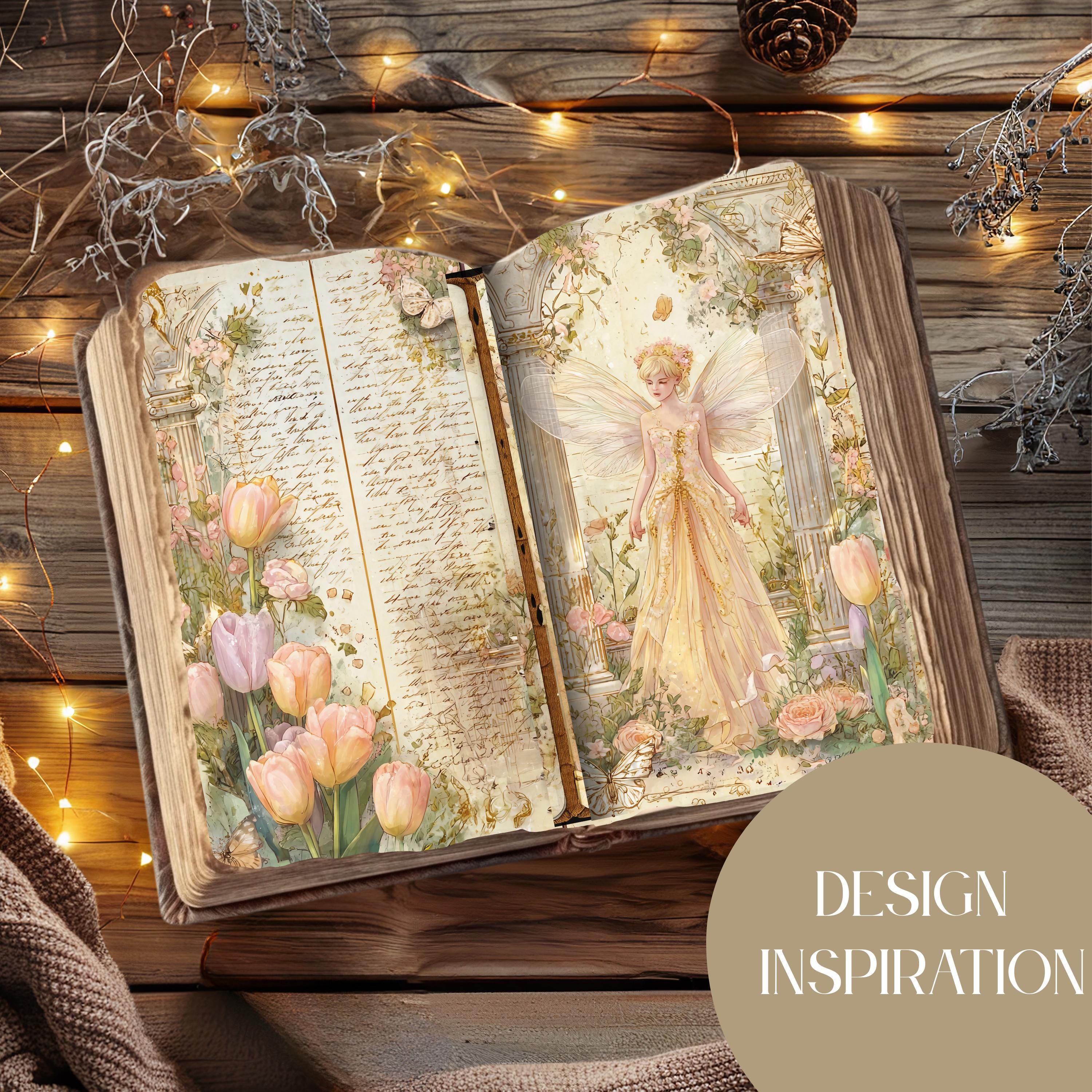 Tulip Garden Fairy Junk Journal Pages, Garden Flowers, Spring Fairy ...