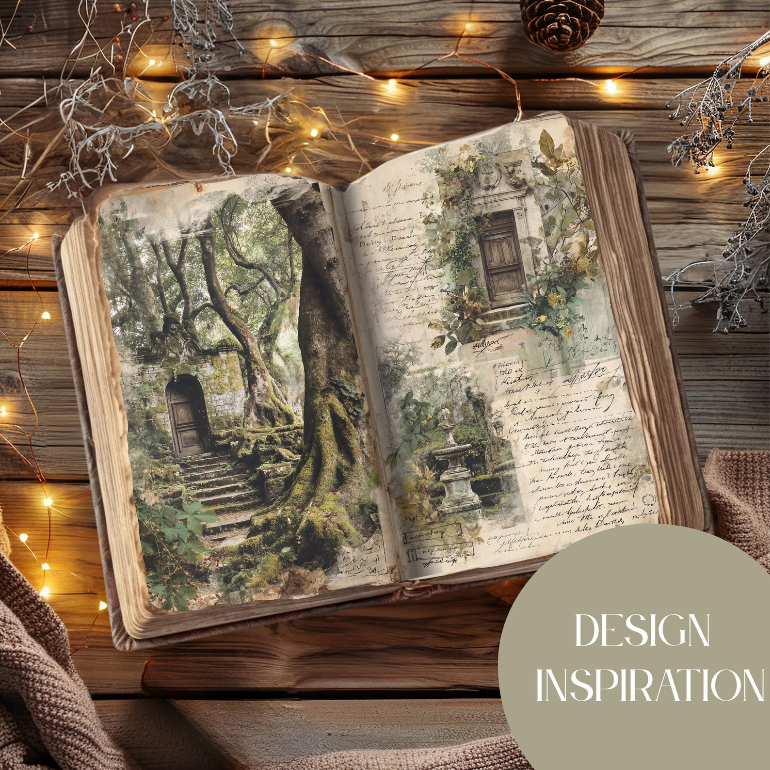 Secrets Doors of the Forest Junk Journal Pages, Scrapbook Paper ...