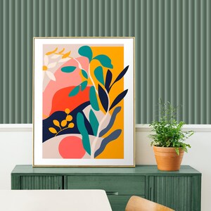 Matisse Style Print Abstract Botanical Leaf Flower Colourful Poster Henri Matisse Minimalist Y2K Retro Trendy Wall Art PRINTABLE