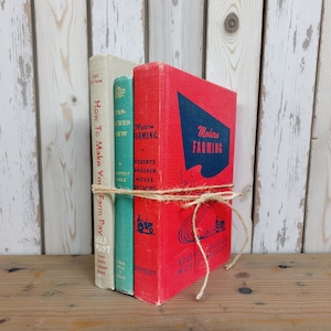 Vintage Farming Book Set – 1950s Agriculture & Homestead Guides – Farm Success Tips – Rural Decor – Americana Collection – First Prints