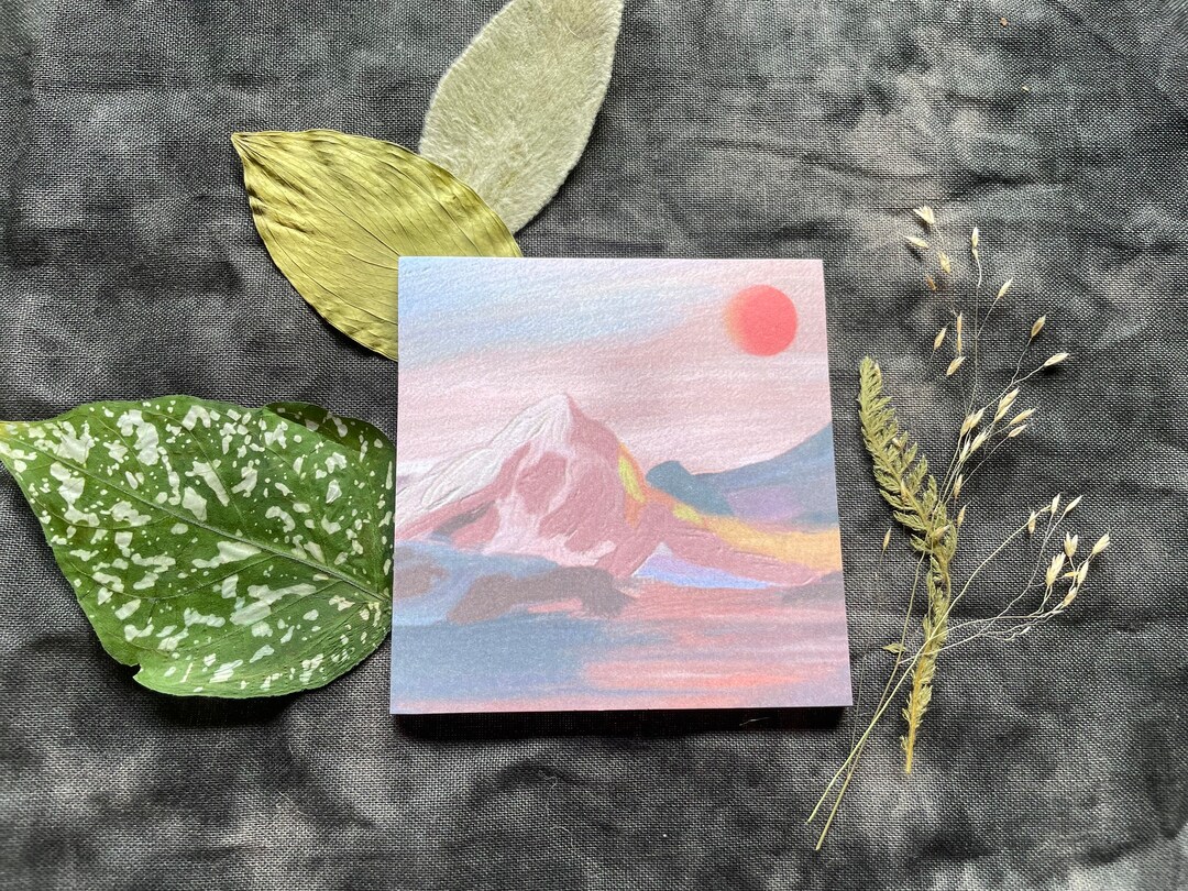 Red Sun and Mountain Sticky Notes Office Craft Supplies Stationary - Etsy