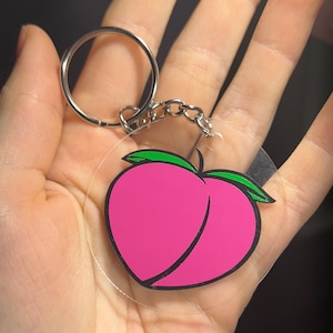Cartoon Pink Peach Keychain