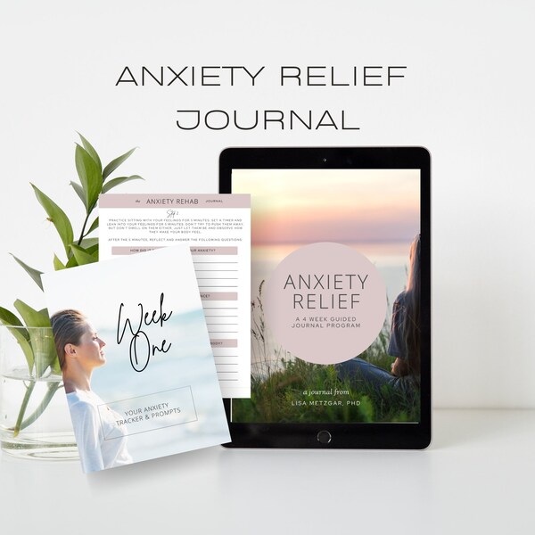 ANXIETY RELIEF Journal-mental health journal-anxiety relief-printable self care journal-menopause anxiety relief-life coach-health coach