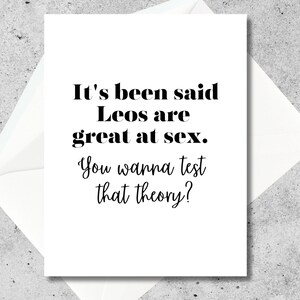 Funny Zodiac Greeting Card | Leo Zodiac Card | Leo Birthday Card | Zodiac Birthday Card | Sexy Birthday Card | Inappropriate Card | Explicit