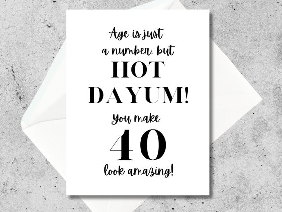 Just A Number 40s Birthday Card Just A Number 40s Birthday Card