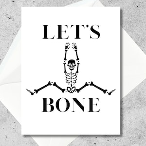 Tarjeta sucia de Halloween para él/novio/"Let's Bone"/tarjeta inapropiada/tarjeta de aniversario de Halloween/tarjeta de cumpleaños de Halloween/maduro