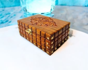 Jewelry box jewelry storage jewelry handmade wooden jewelry box gift for her wood box with brass detailing